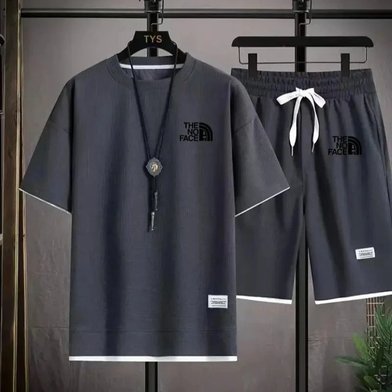 Summer Men's Set Fashionable Sportswear Men's Short Sleeved T-Shirt  Sports Shorts Set Men's Casual Men's Clothing Men's Jogging