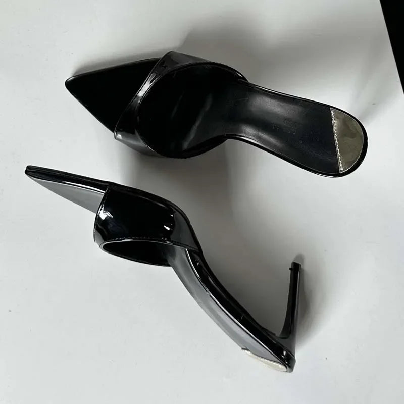 Eilyken New Arrived Pointed Toe Thin High Heels Slippers Women Strippers Sandals Sexy Mule Slides Summer Shoes