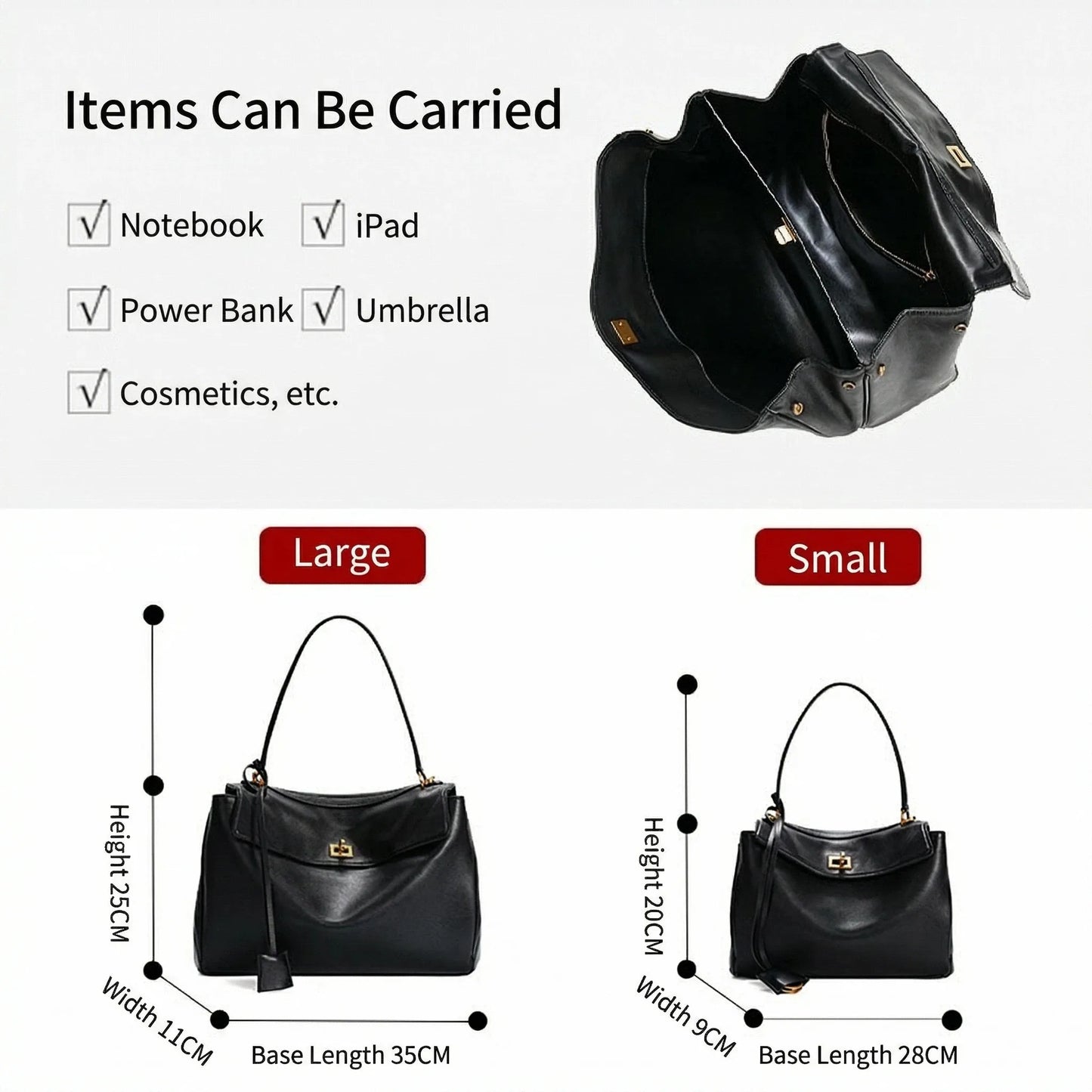 2026 large Genuine leather shoulder bag armpit top layer cowhide large capacity women's commuting high-end tote bag