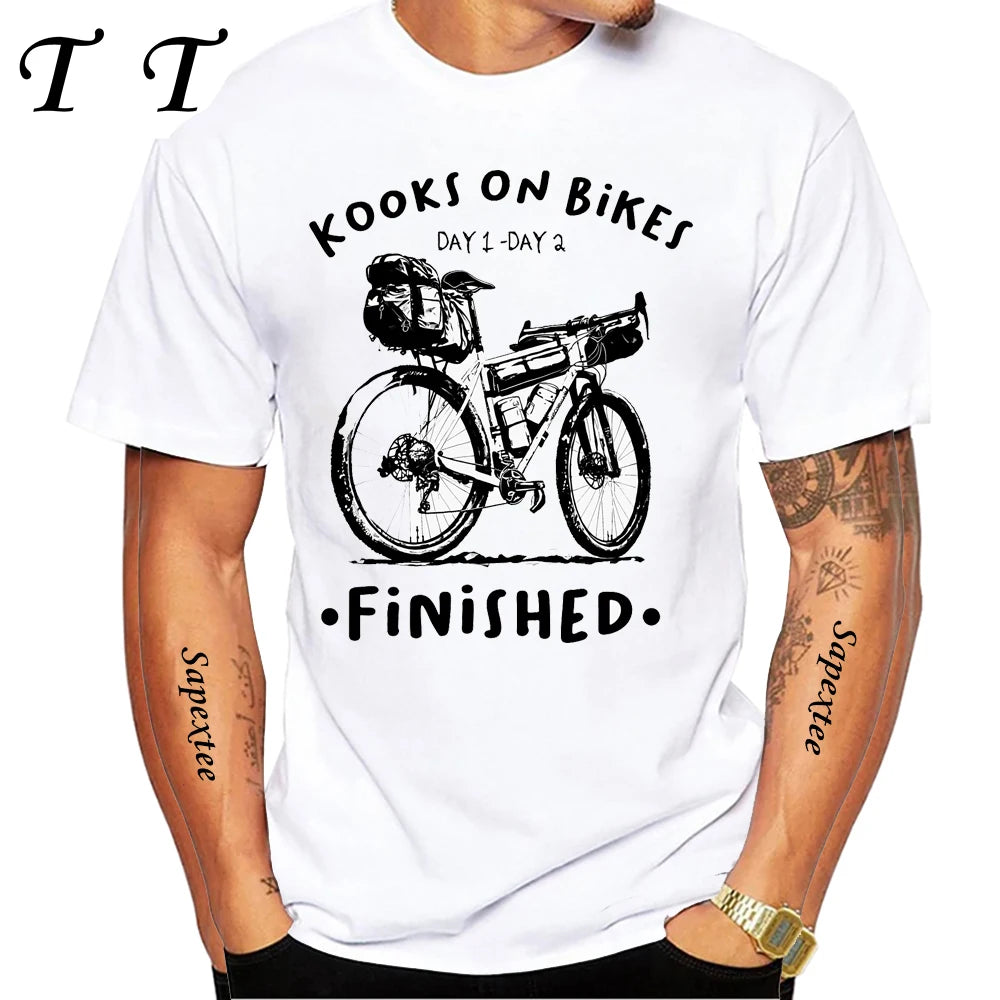 Travel On Gravel Bikepacking Print T-Shirt Summer Men Short Sleeve Funny Bicycle Sport Boy Tops Anatomy Bike Cycling Casual Tees