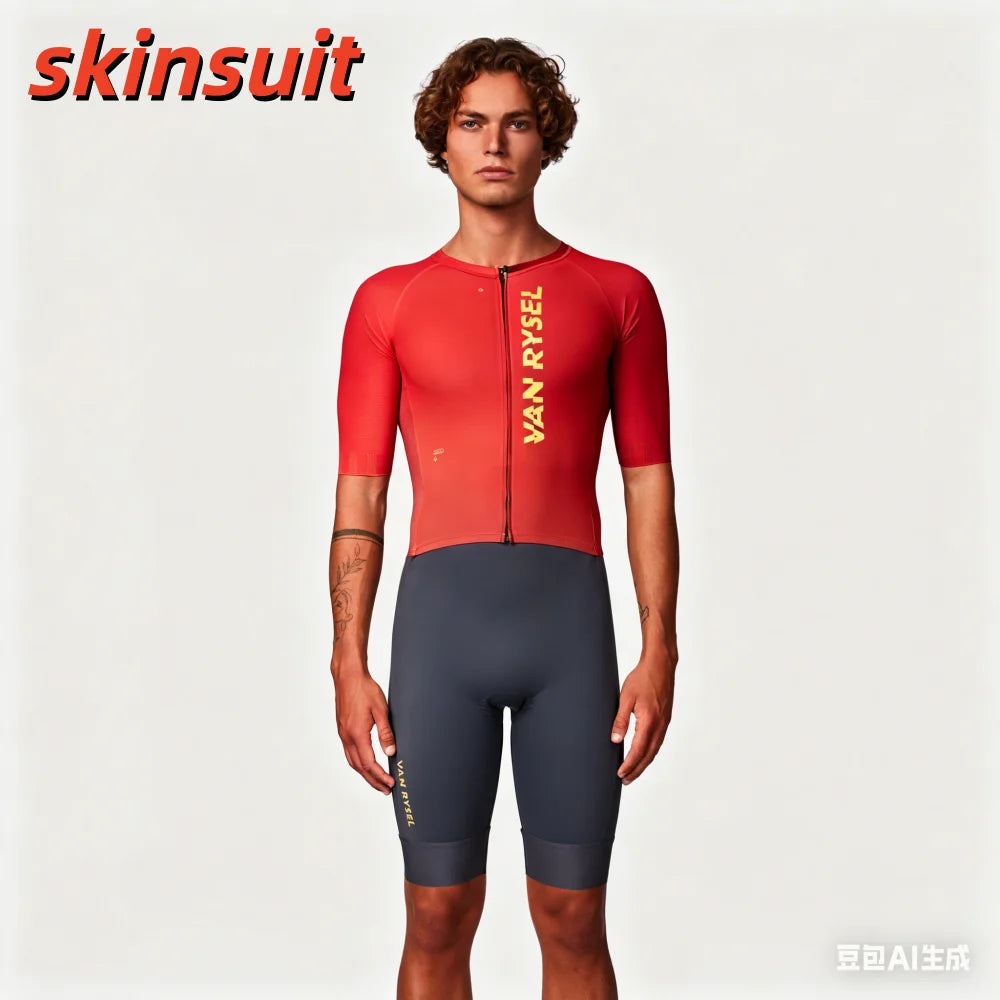 Man's Triathlon Trisuit World Champ Long Sleeve Skinsuit Clothing Swimming Cycling Running Wetsuit Competition Cycling Apparel