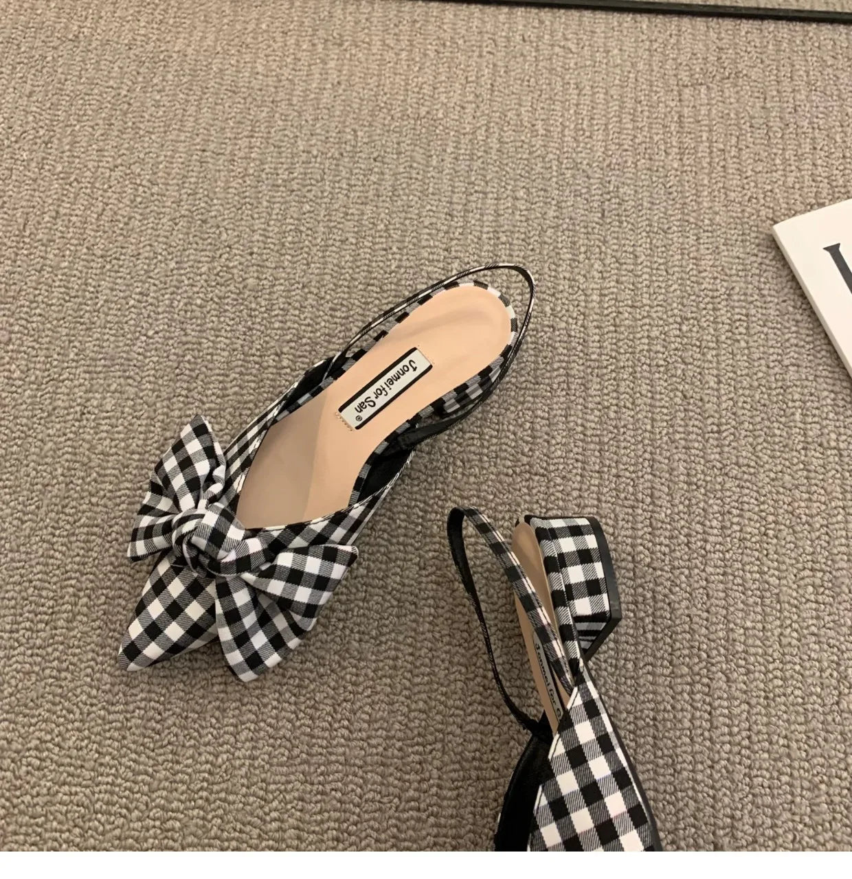 Bow Sandals Women 2022 Summer Pointed Low Heel Sandals Women Fashion Baotou Thin Strap Sandals High Heels Sandalias De Mujer