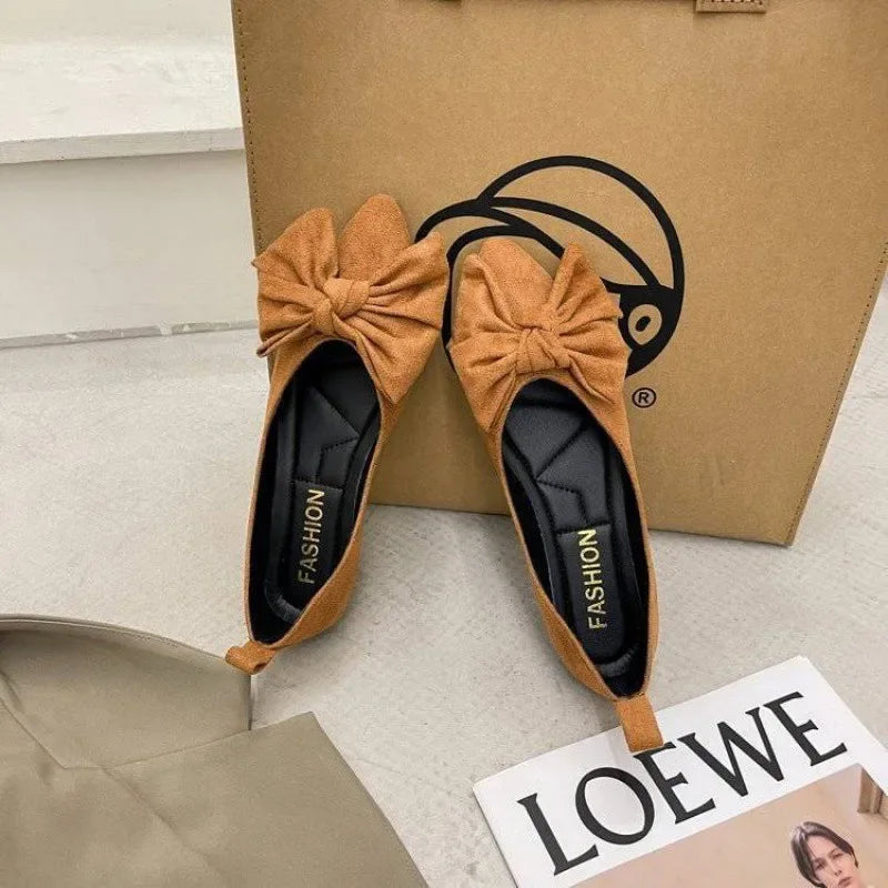 New Spring and Autumn Style Fashionable Comfortable and Versatile Women Shoes Casual Simple Wear-resistant Flat Bottom Bow Shoes