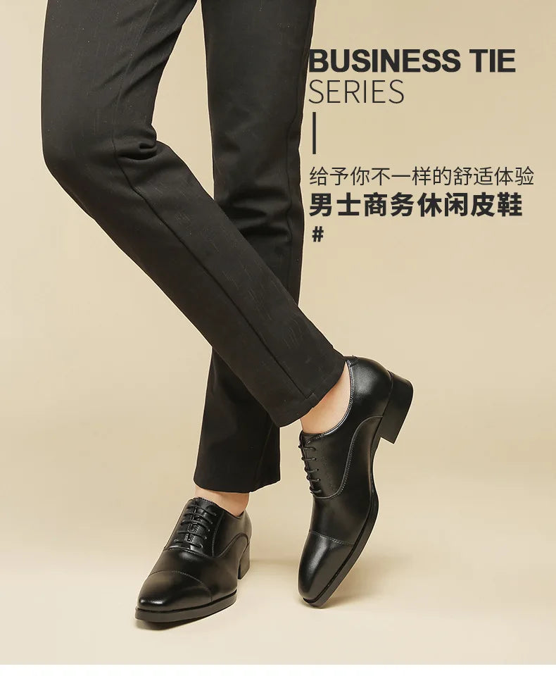 Genuine Leather Mens Dress Shoes Black Formal Social Shoe Male Business Wedding Derby for Man Luxury Italian Oxford Loafers 2024