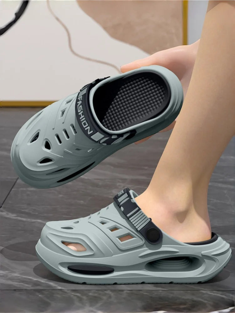 Men’s Arch-Support Sandals, Perforated, for Summer Outdoor Use, Comfortable for Long Hours on Your Feet
