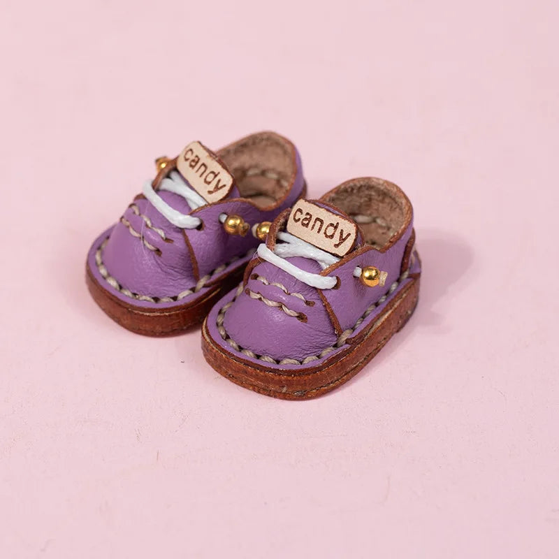 Ob11 Girl Doll Candy Shoes Fashion Holala Cowhide Flat Shoes For Boy, Obitsu11,Body9, Gsc, Ddf, Nendoroids, 1/12bjd Doll Shoes