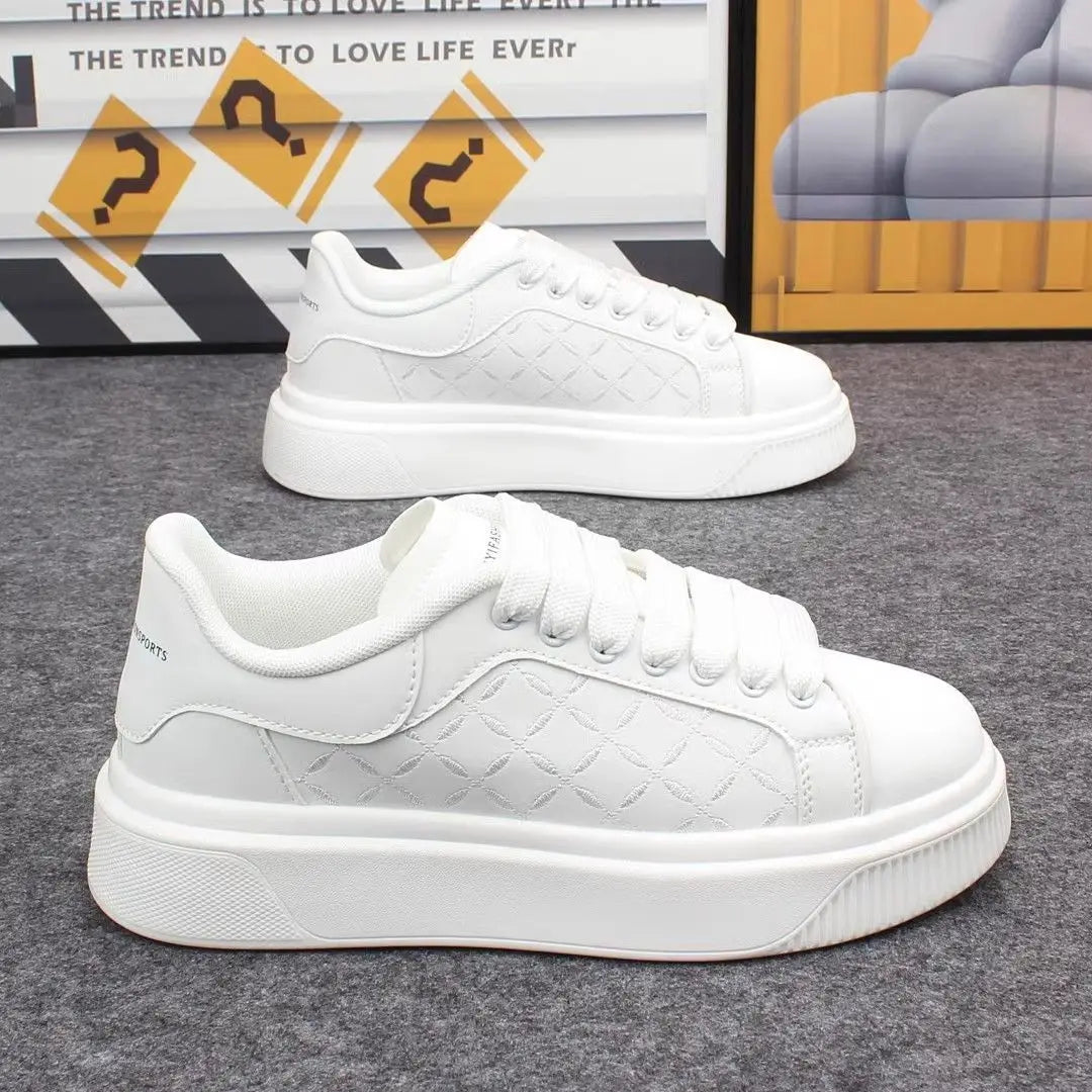 Men's Shoes 2025 Autumn Comfortable Platform Casual Sports Shoes Thick Soled Lace Up Anti Slip Outdoor Fashion PU Leather Shoes