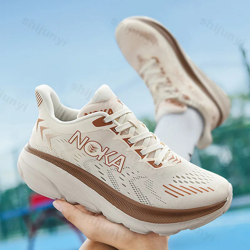 2025 New Fashion Trend Men's Thick Soled Running Sneakers Breathable Mesh Outdoor Sports Comfortable Lightweight Lace-up Shoes