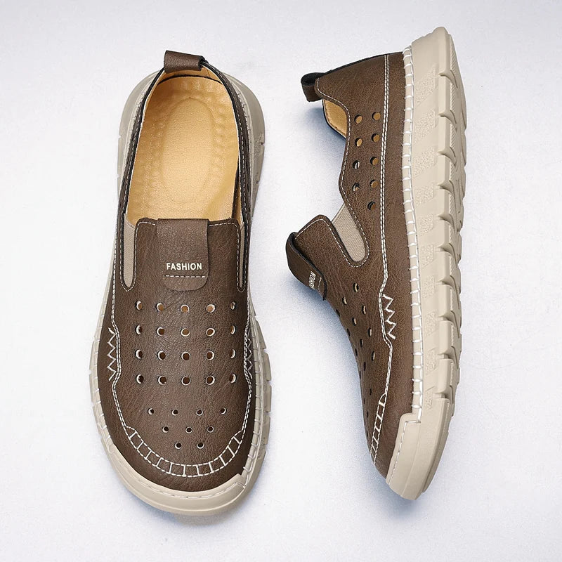 Men's Loafers High-quality Handmade Soles Breathable Lightweight Park Walking Shoes Commuting Men's Driving Leather Shoes