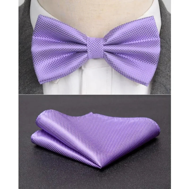 Men Bowtie Cravat Set Solid Fashion Butterfly Party Wedding Bow Ties Girls Formal Dress Tie Mens Bowknot Fashion Accessories BAZAARHUBO