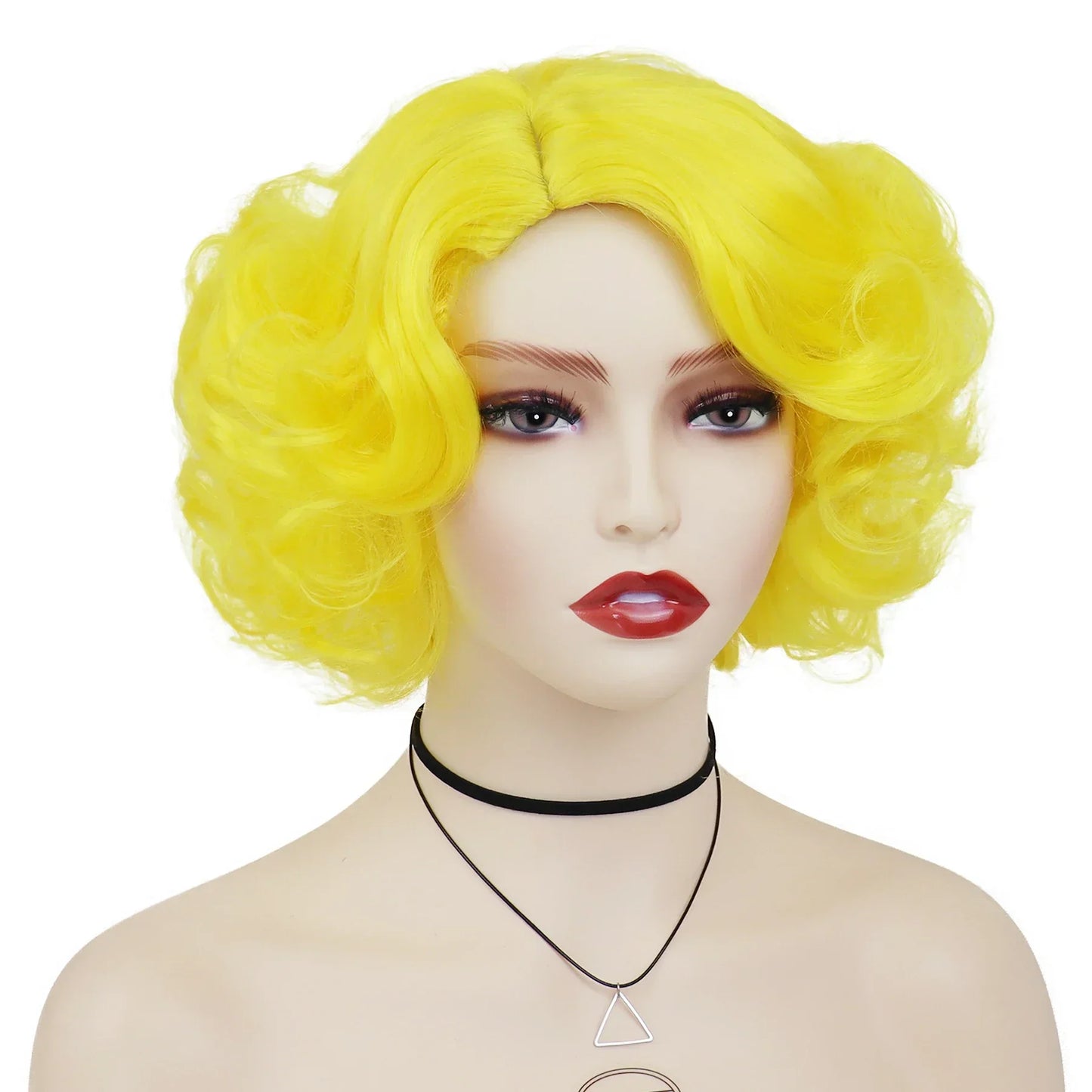 GNIMEGIL Synthetic Cosplay Wig Short Curly Hair Platinum Blonde Wigs for White Women Fluffy Curls Flip 60s Gatsby Hairstyle Wigs