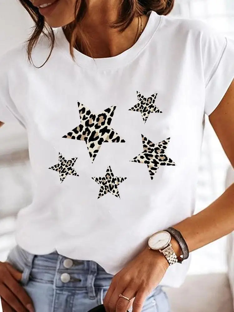 Women's Short-sleeved Explosive Insect Butterfly Dragonfly Print Round Neck T-shirt Women Clothes  Oversized T Shirt  Harajuku