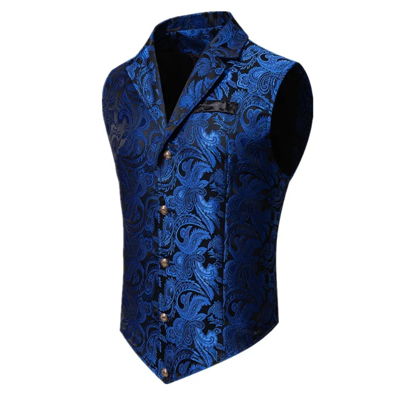 New Men Luxury Jacquard Suit Vest Thin Tops Red / Green  / Blue / Pink Fashion Male Wedding Prom Party Dress Waistcoat