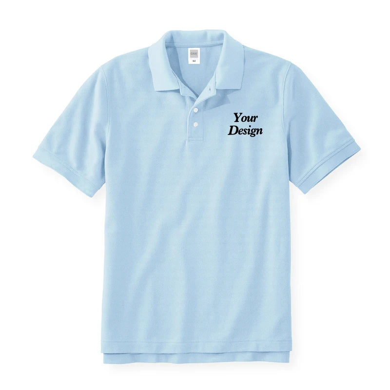 Quality Custom Polo 100% Cotton Print Your Brand Design Logo Company Group Team Slogan Text PoloShirt Work Wear Uniform 230gsm