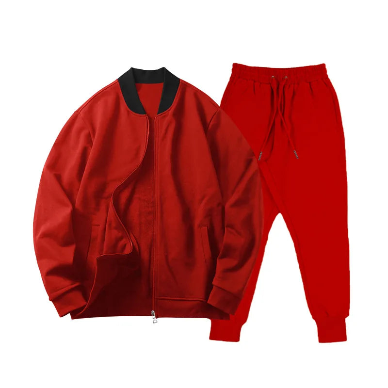Autumn new solid color jacket men trendy shoulder design stand-up collar large size suit spring and fall fashion