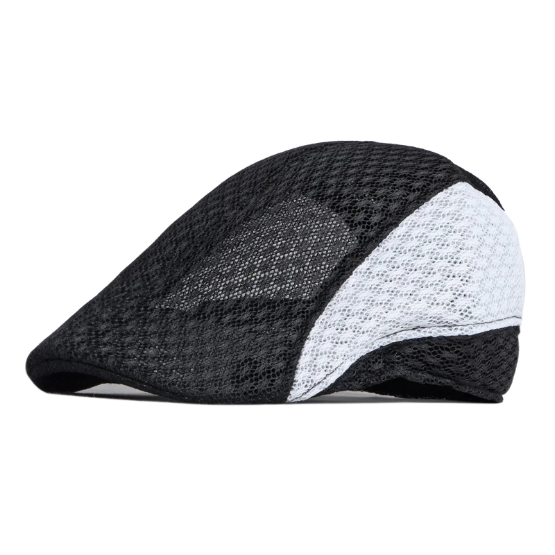 Big Head 58-61cm Summer Men Newsboy Breathable Cap Mesh Cabbie Golf Driving Sun Flat Beret Hats Caps Visors BAZAARHUBO