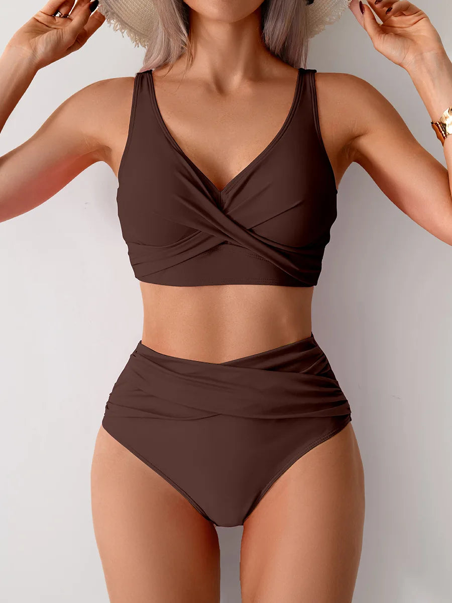 2025 girl Women's Clothing Swimwears European American new bikini sexy split swimsuit high waist swimsuit set bikini Bikinis Set