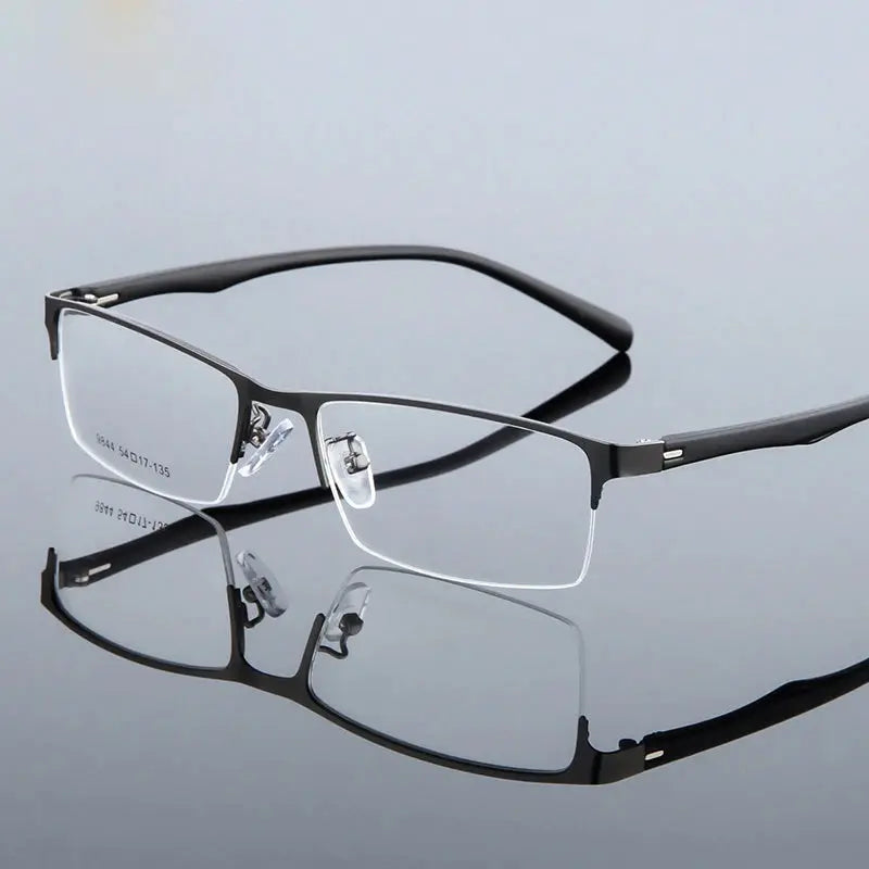 VCKA Half Frame Men Business Myopia Prescription Glasses Alloy Photochromic Anti Blue Ray Shortsighted Eyewear -0.5 TO -10 BAZAARHUBO