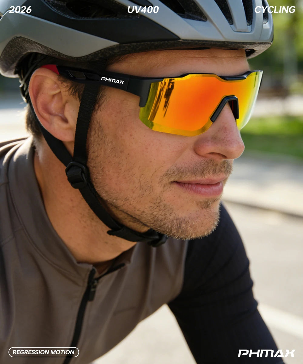 PHMAX Polarized Cycling Glasses Men's Woman Bike Bicycle Polarized Sunglasses 2026 MTB Road Racing Lightweight Flexible Goggle