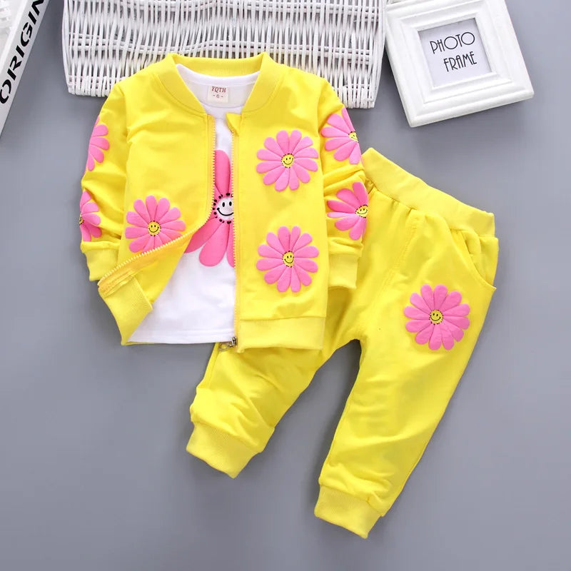 Fashion Autumn Children Suits Baby Boys Girls Clothes stamp Cotton T-Shirt Pants 2Pcs/sets Spring Toddler Clothing Sport Suits