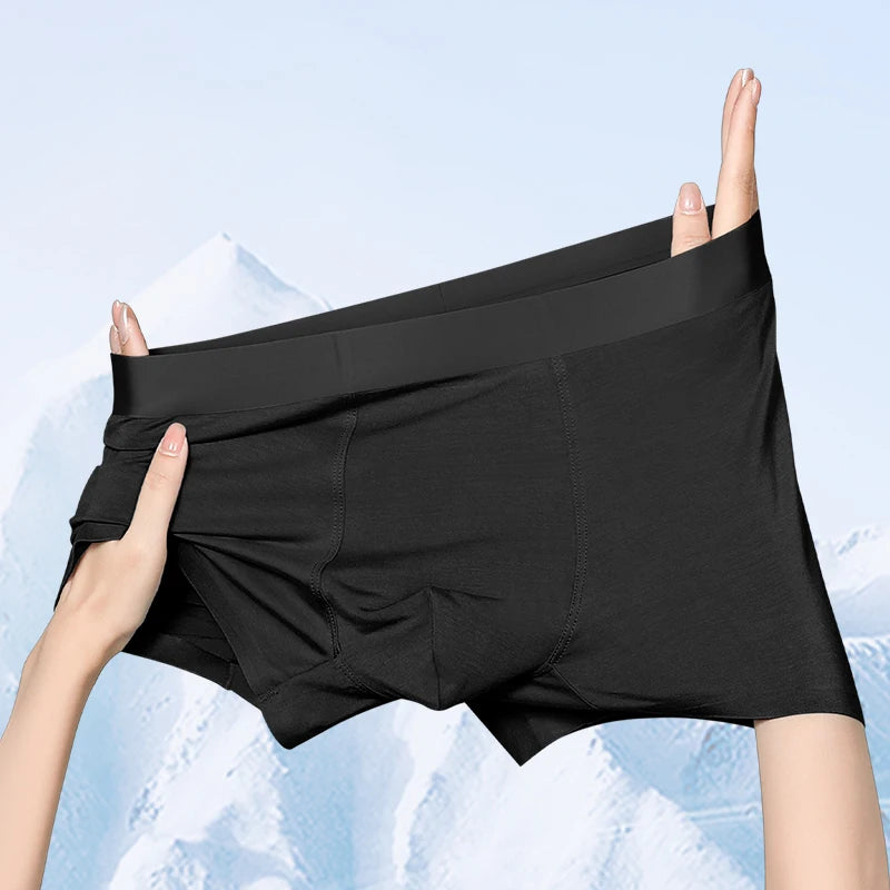 Men's underwear wholesale, European and American cross-border ice silk English size four-corner pants, large size underpants
