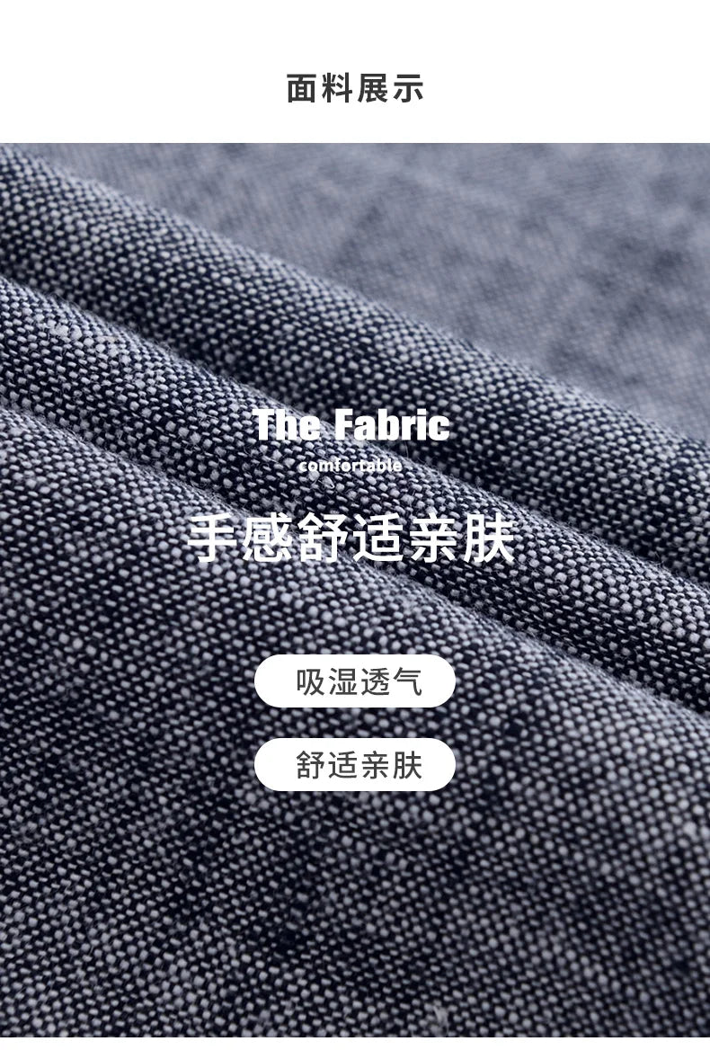 Shirt New Men's Fashion Solid Color Cotton Linen Everything Trend British Style Casual Business Formal Long-sleeved Shirt