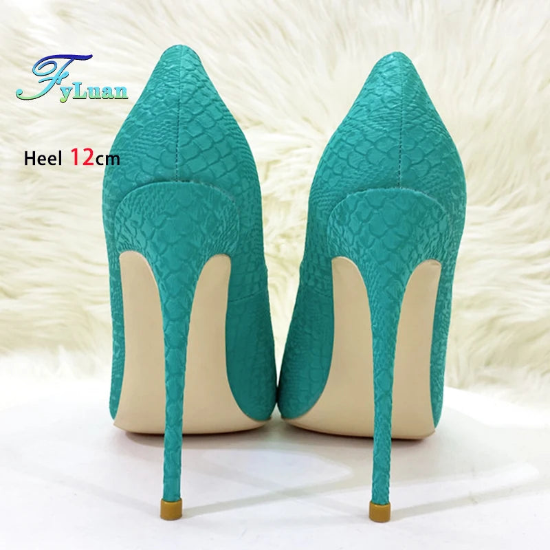 Snake Pattern Thin High Heels Women 8CM 10CM 12CM Elegant Shallow Mouth Party Dress Shoes Brand Lady Shoes Office Woman Pumps