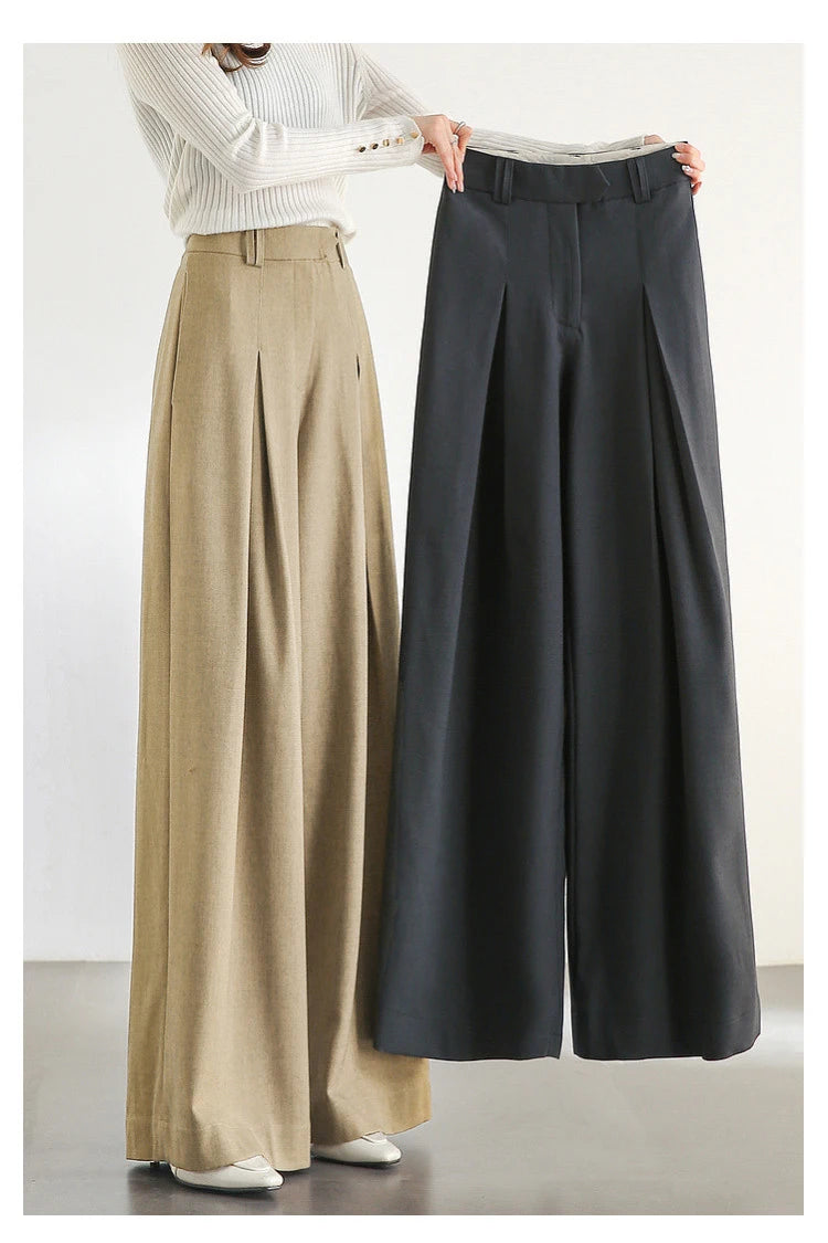 SENTUBILA Women Wide Leg Pants Office Lady Work Wear Trouser 2026 Spring Fashion Elegant Commute Full-length Pants 133K51993