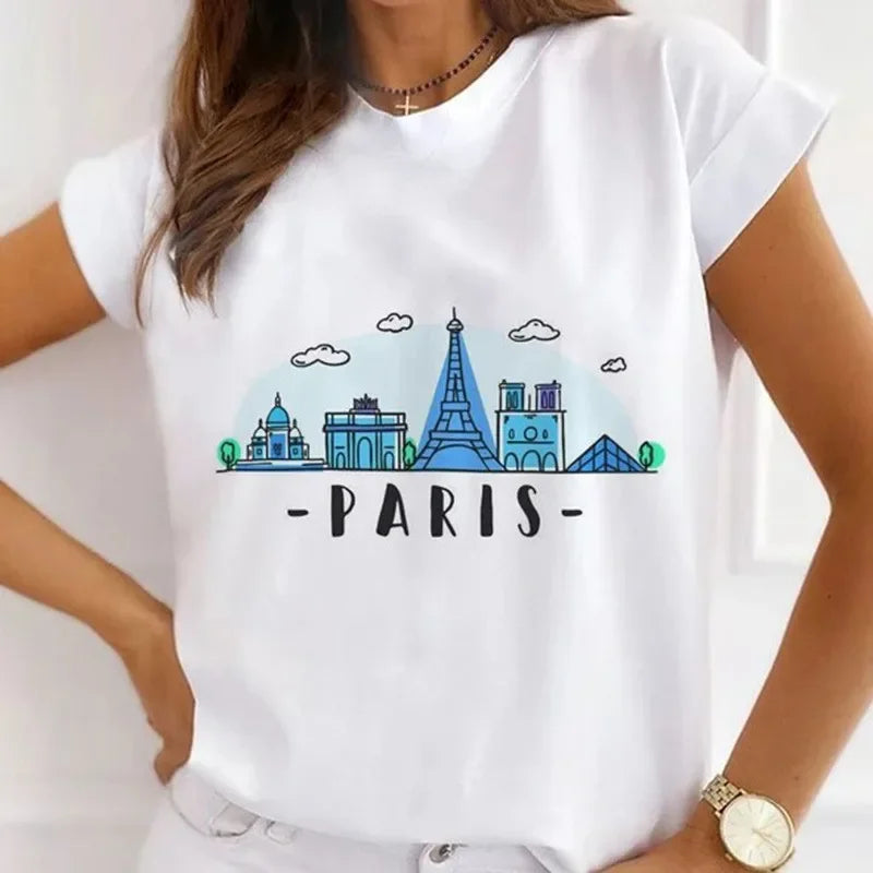 African Women's New Fashion City Girl Half Sleeve Basic Cute Clothes T-shirt Graphic T Shirts Y2k Tops Harajuku Vintage Tee