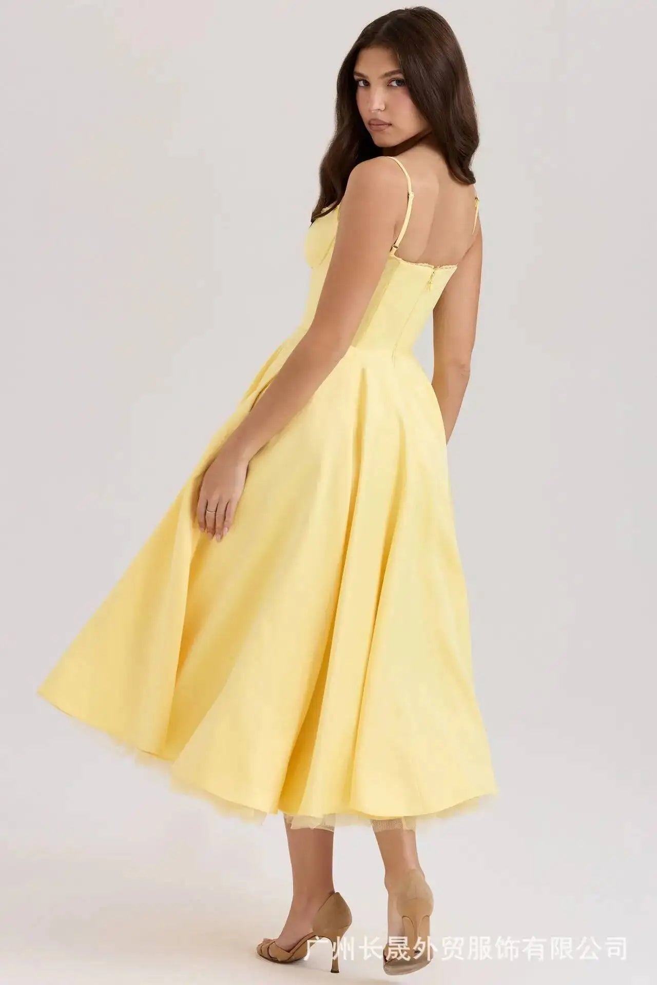 2026 Spring/summer High End Satin Strapless Heavy Industry French Waist Strap Sexy Hot Girl Medium Long Dress Women Elegant