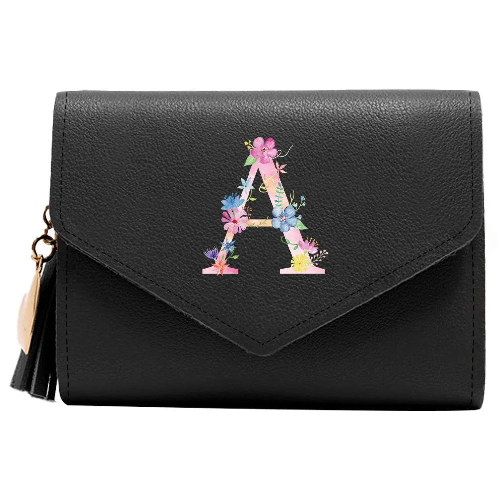Purse Female Mini Wallet Cute Purse Pink Letter Pattern Slim Wallet RFID Blocking Credit Card Holder Coin Pocket ID Window