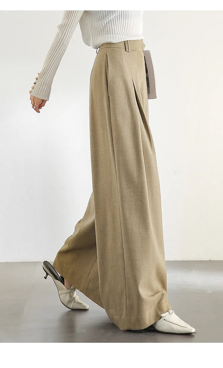 SENTUBILA Women Wide Leg Pants Office Lady Work Wear Trouser 2026 Spring Fashion Elegant Commute Full-length Pants 133K51993