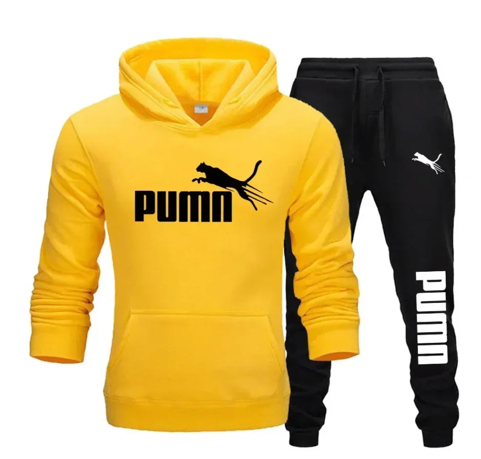 New Fashionable Fitness Jogging Casual Sportswear Set of 2 Pieces, Men's Hooded Sweatshirt and Autumn and Winter Long Pants