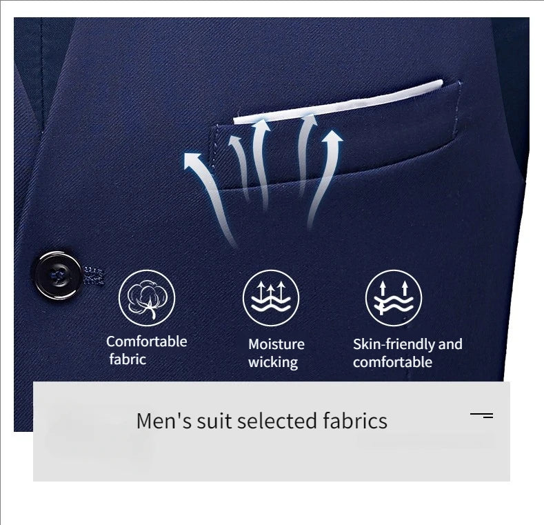 Elegant Suits For Men Wedding 3 Pieces 2 Set  Fashion Classic Full Jackets Vest Pants Blazers Outfit 2024 Formal Costume