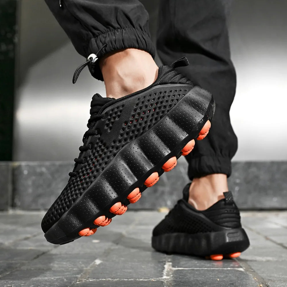 2026 Men's summer lightweight sports shoes, fashionable solid color versatile casual lace up  men's shoes