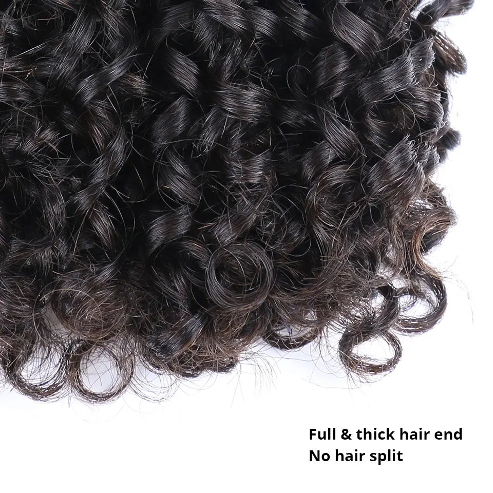 Baierte Brazilian Funmi Bouncy Curly Human Hair Weave Bundle Machine Double Weft Virgin Funmi Curly Human Hair Bundles For Women