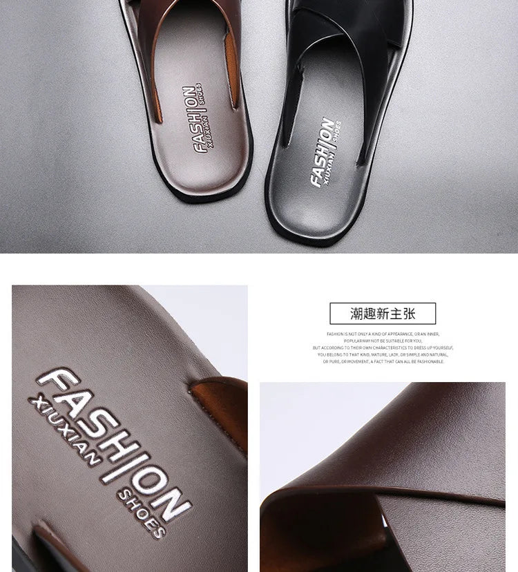 Slippers Men's Summer Outside Cool Slippers Big Size 47 48 Casual Beach Shoes Men Sandals Slippers
