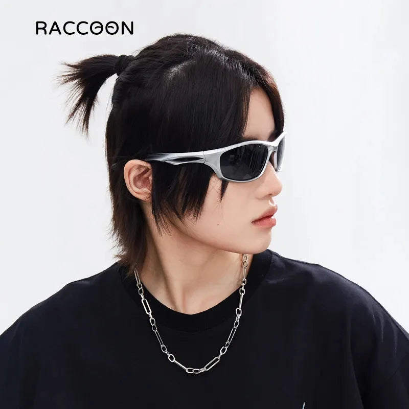 Cyber Y2K Futuristic Sunglasses Men Women Fashion Punk Sports Sun Glasses Steampunk Polarized Cycling Eyewear 2000S Aesthetic