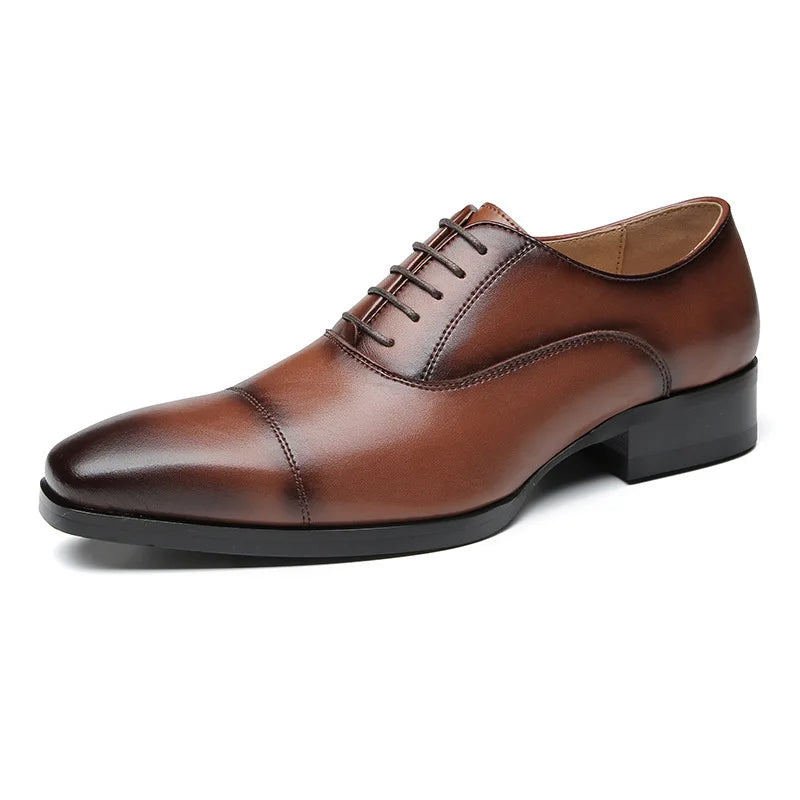 Genuine Leather Mens Dress Shoes Black Formal Social Shoe Male Business Wedding Derby for Man Luxury Italian Oxford Loafers 2024