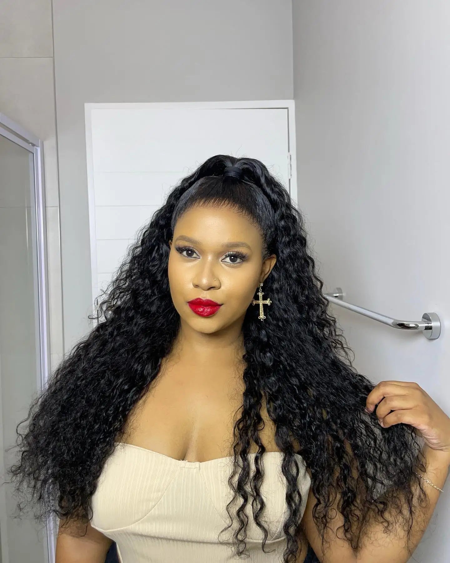 300% High Density Burmese Curly Lace Front Human Hair Wigs HD Transparent 13x6 13x4 Deep Wave Lace Frontal Wig Real Virgin Hair 40 46 Inch Water Wave Human Hair Wigs For Women Preplucked Hairline