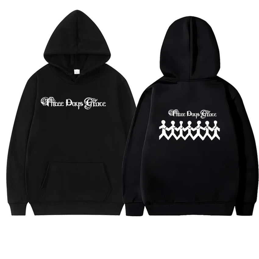 2025 New In Three Days of Grace Album Hoodie  Double Sided Fleece Autumn Winter Pullover Men Women Long sleeve Sweatshirt Unisex