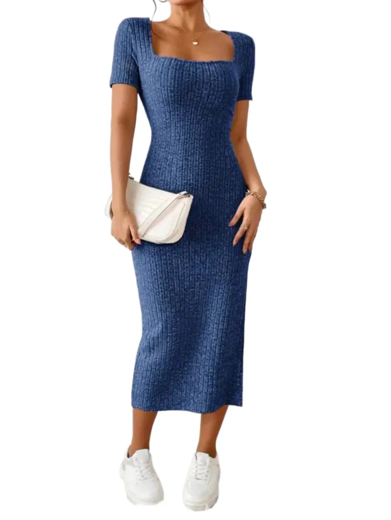 European and American Style 2025 Summer New Cross-border Women's Fashion Square Collar Sexy Slim Hip-pack Dress for Women