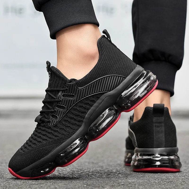 Men's Fashionable Versatile Outdoor Running Shoes Breathable Ultra-light Air Cushion Soft Bottom Sports Shoes Large Size