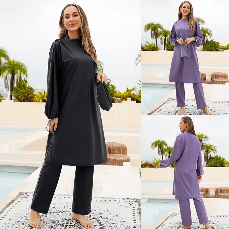 Muslim Femme Swimwear 2025 with Hijab Islamic Mujer Clothing Swimming Suit Modest Swimsuits Beach Cover Ups for Women