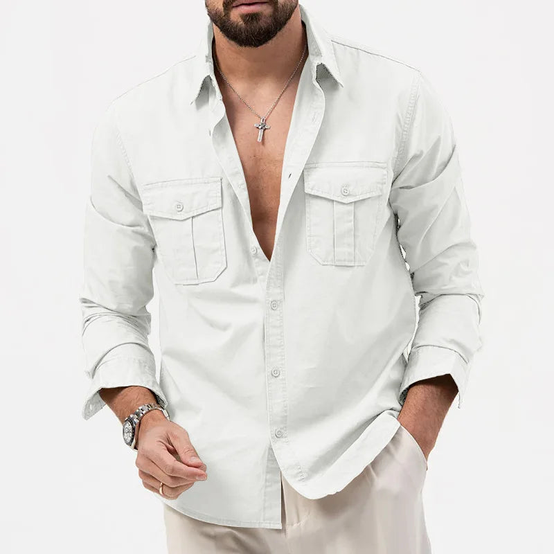 Men's Fashionable Coat - Spring/Autumn Season - Slim Fit Style - Retro Design - Casual Button-Up Coat - Long-Sleeved Outerwear