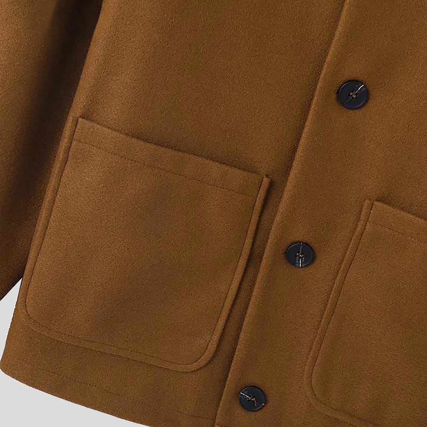 Korean Style Popular Double Side Jackets for Men Light Luxury Solid Fashion Button-up Neckless Woolen Coats Men Leisure Jackets