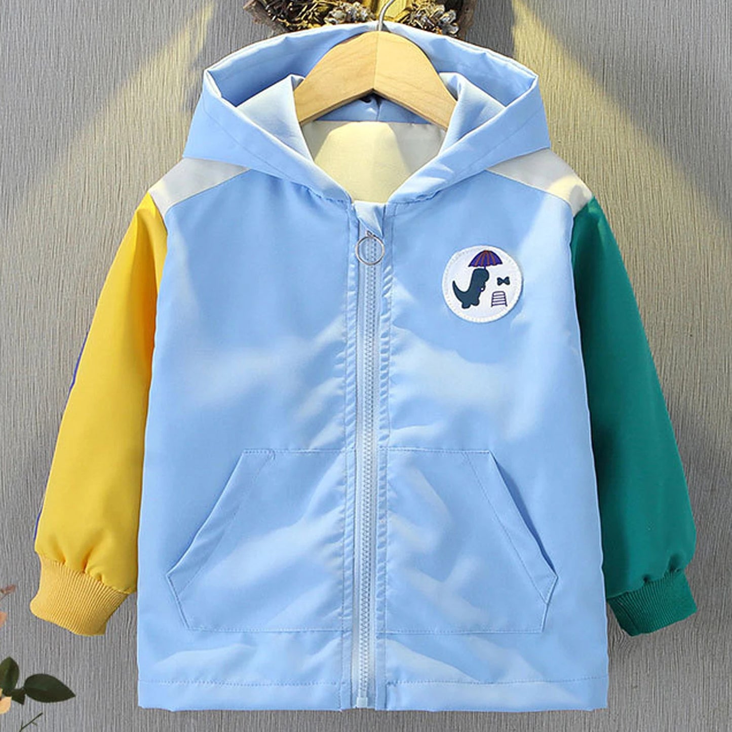 Casual Children's Jacket,Patchwork Long Sleeve Boys Spring Coat,Cartoon Toddler Kids Outerwear,Casual Outdoor School Outfits