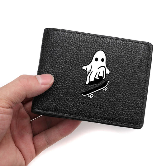 Men's Short Wallet PU Leather Mini Pattern with Multiple Card Slots And Zipper Coin Pocket