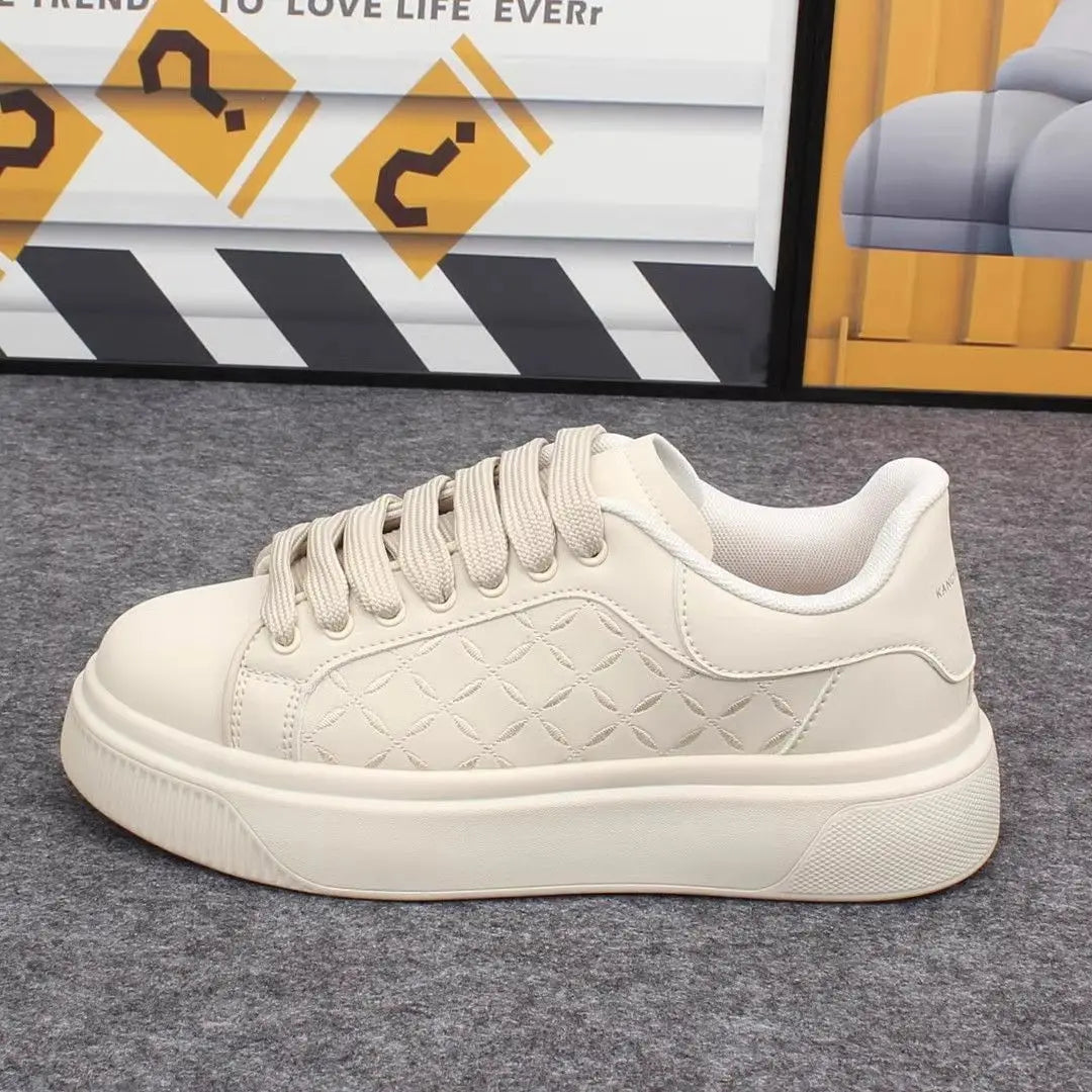 Men's Shoes 2025 Autumn Comfortable Platform Casual Sports Shoes Thick Soled Lace Up Anti Slip Outdoor Fashion PU Leather Shoes
