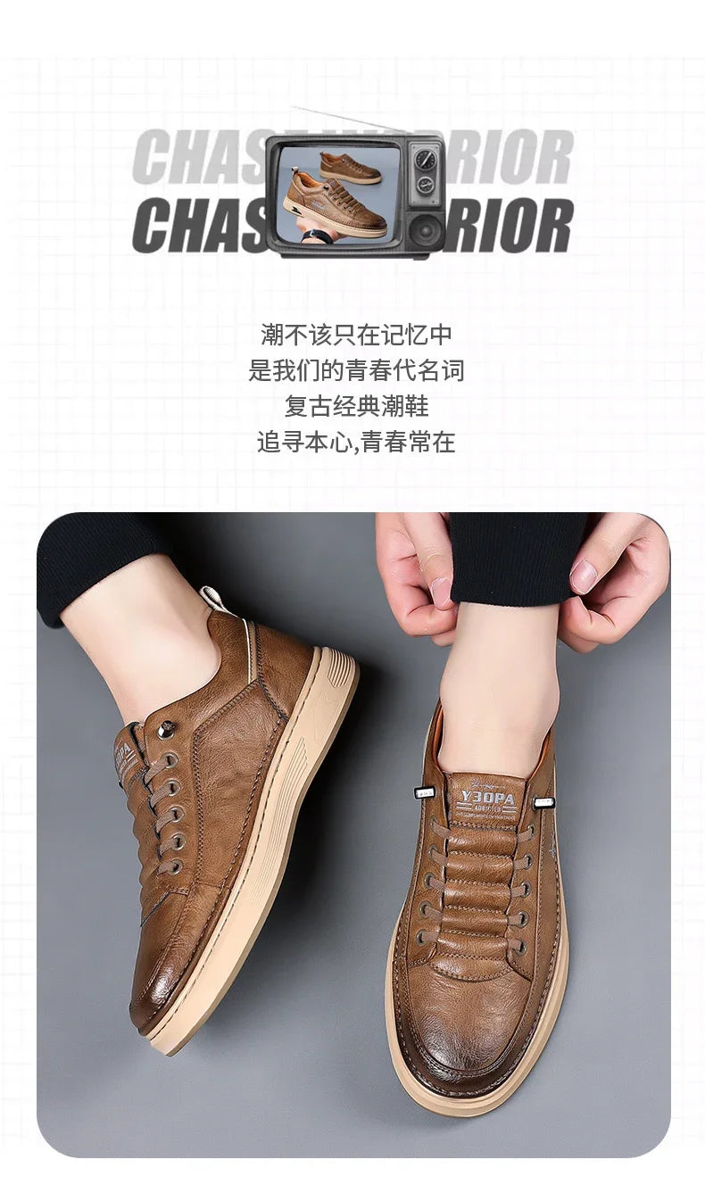 Luxury Casual Business Tennis Loafers Sneakers Moccasins Social Outdoor Fashion Shoes For Men  Men's Genuine Leather Shoes